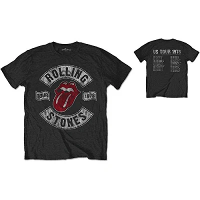 Imagen de The Rolling Stones Us Tour 1978 (Back Print) Camiseta, Negro (Black Black), X Large para Hombre
