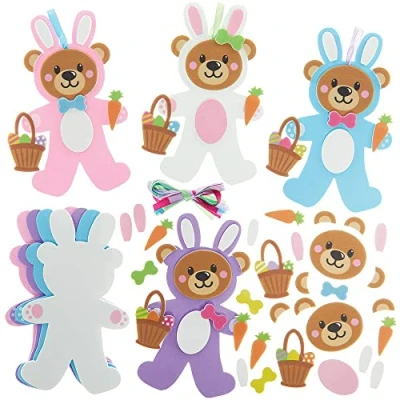 Imagen de Baker Ross FX503 Mezcla y combina ositos conejitos de Pascua Paquete 8, Decoración espuma para niños