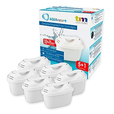 Imagen de TM Electron TMFIL006+ Pack de 6 a 12 Meses compatibles con Las jarras Brita Maxtra+, 1 Filtro purifica 100 200 litros Agua, Blanco, Unidades
