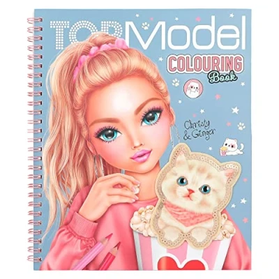 Imagen de Depesche 12434 TOPModel Cutie Star Libro para Colorear con 40 páginas diseñar Conjuntos de Moda y una Hoja Pegatinas