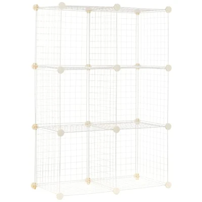 Imagen de Amazon Basics 6 Estantes de Almacenamiento, Seis Cubos, Alambre, Blanco, 37.08 P x 76.96 W 113.79 H