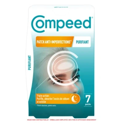Imagen de Compeed parches antiimperfecciones* purificantes hidrocoloides Ideal para uso nocturno zona de imperfecciones extendidas 7 6,8 x 4,2 cm puntos negros y pequeños botones