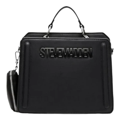 Imagen de Steve Madden Shoulder Bag, Bevelyn Bolso de Hombro Convertible para Mujer, Black, Talla un