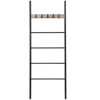 Imagen de HOOBRO Toallero Escalera,Toalleros de Baño, Escalera Estante, Perchero con 5 Removibles Ganchos, 60 x 177cm, Ahorra Espacio, Marco Metálico Estable, para Mantas, Ropa, Bufandas,EBG60CJ01
