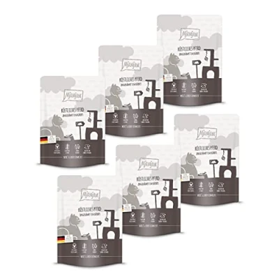 Imagen de MjAMjAM comida húmeda premium para gatos Quetschie delicioso caballo sobre calabaza al vapor, pack de 6 (6 x 300 g), sin cereales con extra carne