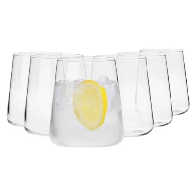 Imagen de Krosno Vidrio Vasos de Agua Gin Tumbler Conjunto 6 Piezas 380 ML Colección Avant Garde Perfectos para Uso en Casa, Restaurante y Fiestas Apto Lavavajillas