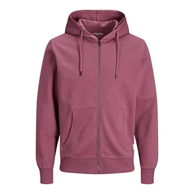 Imagen de Jack &amp; Jones Jjebasic Sweat Zip Hood Noos Sudadera con Capucha de Deporte, Rosa (Hawthorn Rose), XXL para Hombre