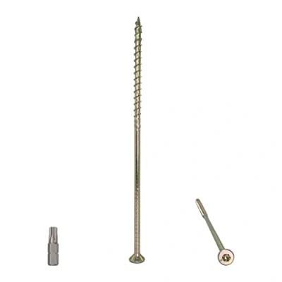 Imagen de Paquete de 30 tornillos universales acero chapado en zinc amarillo 6 x 180 mm, cabeza torx, avellanada, aglomerado (30, mm)
