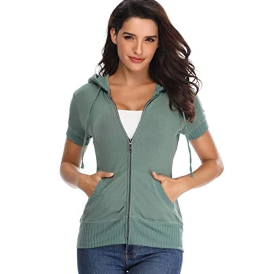 Imagen de MISS MOLY Sudadera con Capucha y Cremallera Bolsillo Verde Small