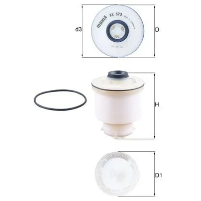 Imagen de MAHLE ORIGINAL KX 573D Filtro Combustible Cartucho filtrante TOYOTA: HILUX VIII Pick up, 8 Pritsche/Fahrgestell, Fortuner II