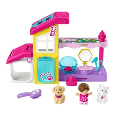 Imagen de Fisher Price Little People Barbie SPA de Mascotas Set Juego con Figura, Animales y Sonidos, Juguete para bebés +1 año (Mattel HJW76)