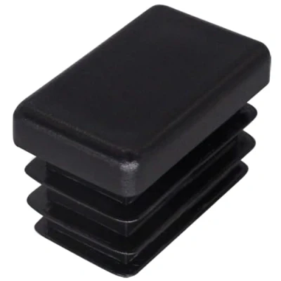 Imagen de SKIR&#039;CO 40 tapones rectangulares de plástico 15 x 25 mm, tapas tubo mate, insertos rectangulares, para postes valla, color negro RAL 9005