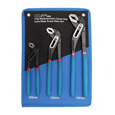 Imagen de CCLIFE 3 piezas Alicates Extensibles Pico Loro 200 250 300 mm de Tenazas