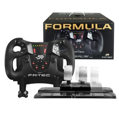 Imagen de Volante FR TEC Formula Wheel, Vibración, Sensor electromagnético, Inclinación ajustable, extraíble, Negro