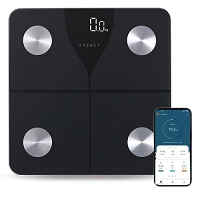 Imagen de Exzact Báscula de baño digital/Báscula corporal inteligente para APP iOS y Android Bluetooth Capacidad: 180 kg Básculas digitales Grasa electrónica