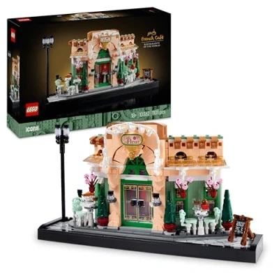 Imagen de LEGO Icons Cafetería Francesa Maqueta para Construir Adultos de un Edificio, Decoración Hogar y Oficina, Fachada Pintoresca, Macetas e Interior Detallado, Regalo Mujeres Hombres 10362