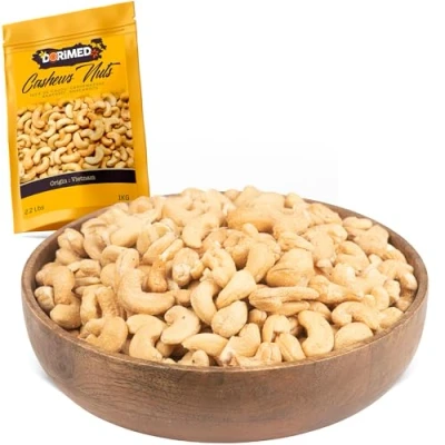 Imagen de Anacardos Salados Enteros 1 Kg de Piezas Frutos Secos Origen 100% Natural Nuez Sin Cáscara Anacardium Occidentale Tostados Cashews nuts Dieta vegana y vegetariana
