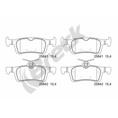 Imagen de BRECK 25841 00 704 Juego de pastillas freno no preparado para indicador desgaste con accesorios PEUGEOT: 308 II Hatchback, SW 2