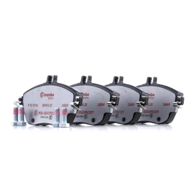 Imagen de BREMBO P 50 093X Juego de pastillas freno preparado para indicador desgaste con tornillos pinza freno, Chapa antichirridos sin accesorios norauto,