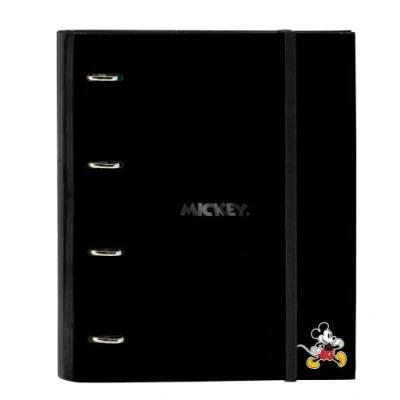 Imagen de Safta MICKEY MOUSE 100 Carpeta 4 Anillas de 35 cm con Hojas A4, Ideal para Niños Diferentes Edades, Cómoda y Versátil, Calidad Resistencia, 27x3.5x32 cm, Color Negro