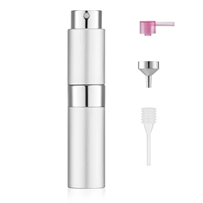 Imagen de Toureal Aluminio 8ml Atomizador Perfume Recargable, Perfumador Dispensador de Viaje, Spray Pulverizador Pequeño para Colonia (Plata Mate)