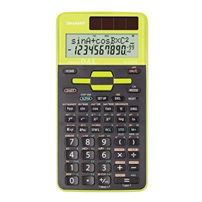 Imagen de Sharp EL 531TG Calculadora (Bolsillo, científica, 10 dígitos, 2 líneas, Batería/Solar, Negro, Verde)
