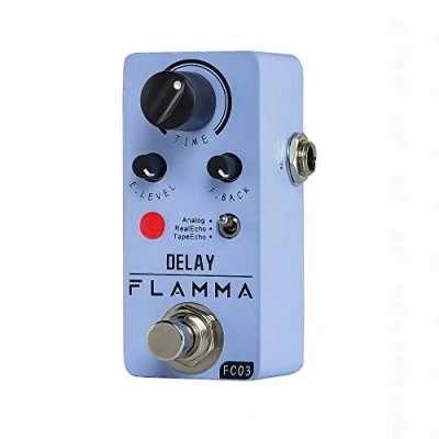 Imagen de FLAMMA FC03 Pedal de retardo para guitarra eléctrica, 3 modos efectos retardo, cinta analógica eco real, Echo True Bypass