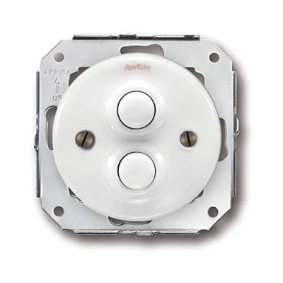 Imagen de Fontini Doble pulsador 10a 250v porcelana blanco pack