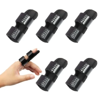 Imagen de SHUOHONG 5 Piezas Ferula Dedo, Ferulas Ajustables para Dedos, Férula Dedo Meñique Mano, Pulgar, Protector Dedos Mano Tendinitis, Dolor Del Túnel Carpiano y Esguince de Pulgar