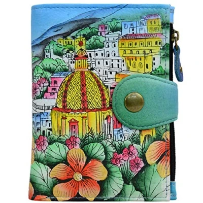 Imagen de Anna by Anuschka Cartera de Cuero auténtico para Mujer, Arte Original Pintado a Mano, Pueblo del sueño, Einheitsgröße