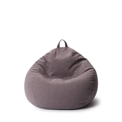 Imagen de Lumaland Puff Pera Comfort Line 70x80x50cm con Taburete Disponible Sillón Relax Moldeable de Interior Infantiles Relleno Incluido 120 litros Volumen [Gris Oscuro]