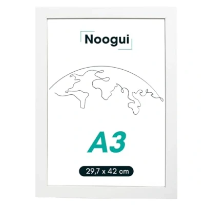 Imagen de NOOGUI Marco A3 Madera para Fotos Din Tamaño 30x42 cm Color Blanco Ideal y Certificados (Blanco, (30x42 cm))
