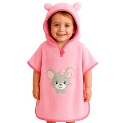 Imagen de Morgenstern Poncho de algodón, 1 3 años, Ratón rosa