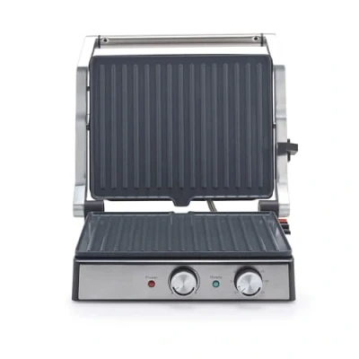 Imagen de Petra PT6234VDE Parrilla Eléctrica Placas Grandes, Abre a 180 para Cocina de Doble Superficie, Revestimiento Antiadherente Cerámica Libre PFAS, Temperatura y temporizador Ajustable, 2000 W