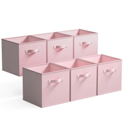 Imagen de GRANNY SAYS Cubos Almacenaje, Pack de 6 Almacenamiento 27x27, Cajas Almacenaje Tela, Cestas Organizadoras, Organizadoras Plegable, Kallax Accesorios, para Estanterias, Rosa