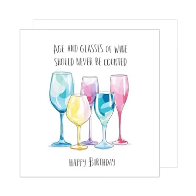 Imagen de Edition Seidel tarjeta de cumpleaños cuadrada premium con sobre, felicitación Happy Birthday Billet, texto en alemán para hombre, mujer, vino, divertido humor (GQ347 SW024)