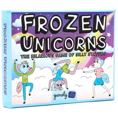 Imagen de Unicornios congelados: El Divertido Juego de Fiesta estatuas tontas tamaño Bolsillo. rápido Aprender y Familiar Que Hace reír a niños Adultos.
