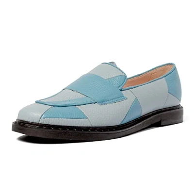 Imagen de L37 HANDMADE SHOES Crystal Castles, Mocasines Planos Mujer, Azul, 37 EU