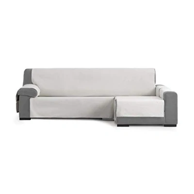 Imagen de Eysa Garona Protect Funda de sofá, 90% algodón 10% poliester, 6/gris, Chaise longue 240 cm, izquierda vista frontal