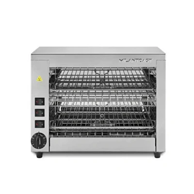 Imagen de MILAN TOAST FORNETTO Doppio RESISTENZE DI QUARZO con 6 PINZE Foretto en Salamandra, 2.8 W, Acero Inoxidable