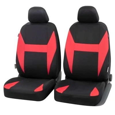 Imagen de Walser Funda de Asiento Delantero Caledon, Fundas universales Coche Negro Rojo, poliéster 13324
