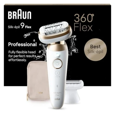 Imagen de Braun Silk épil 9 Flex, Depiladora Eléctrica Para Una Eliminación Del Vello Fácil, 041 3D, Blanca/Dorada