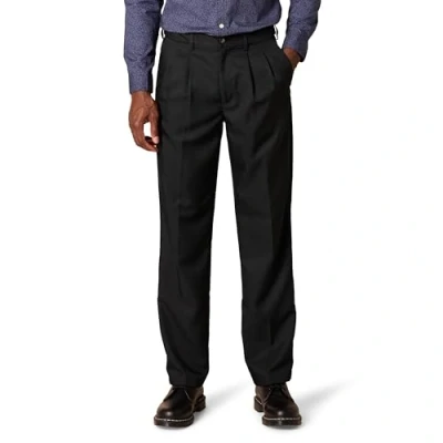 Imagen de Amazon Essentials Pantalón de Vestir con Pinzas, Cintura Expansible y Ajuste Clásico Hombre, Negro, 30W / 28L