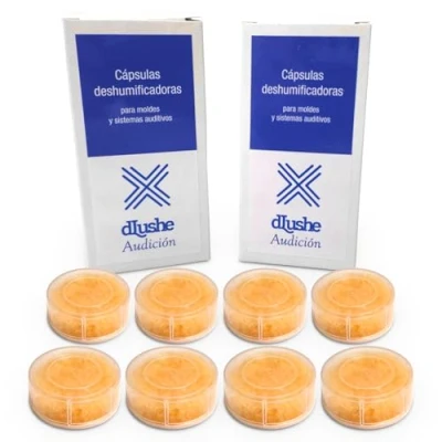 Imagen de Pack de 8 Cápsulas Secado Para Audífonos. Pastillas Deshumidificadoras Sistemas Auditivos. el cuidado y Audífonos Marca dLushe