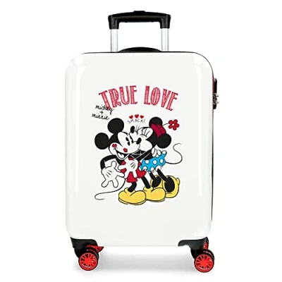 Imagen de Disney Mickey True Love Maleta de cabina Blanco 38x55x20 cms Rígida ABS Cierre combinación 34L 2,6Kgs 4 Ruedas dobles Equipaje Mano