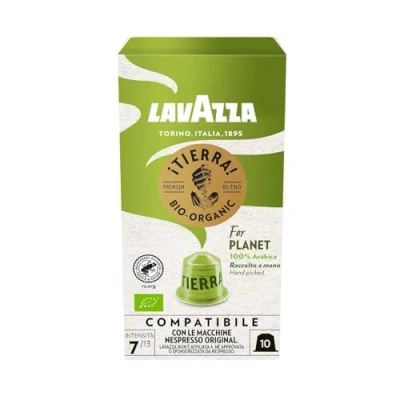Imagen de Lavazza Tierra For Planet, 100% Arábica, Cápsulas de Aluminio Compatibles con Nespresso, 10