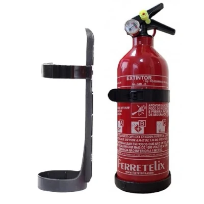 Imagen de FERRETELIX Extintor de 1 kg ABC con soporte montaje, para automóvil, hogar, caravana, oficina, barbacoa, barco, Fecha Fabricación 2024