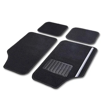 Imagen de cartrend Rally 10606 Alfombrillas universales para Coche, 4 Piezas, con Rayas Decorativas Negras