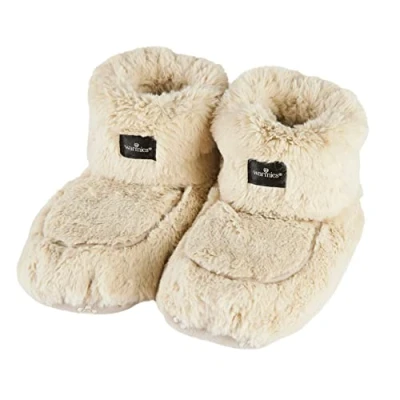Imagen de Warmies Botas Microondas, Pantuflas Calefactables para Damas con Lavanda Francesa Seca, Calidez y Confort Reconfortantes, Color Almendra, Talla Unica