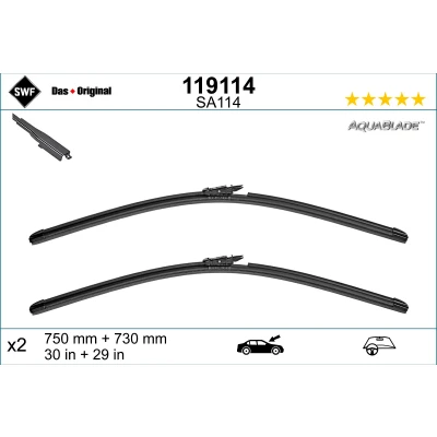 Imagen de Limpiaparabrisas Swf 119114 delante Escobilla con hoja plana FORD: S Max Mk2